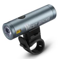 WEST BIKING YP0701332 500LM Fiets Heldere LED Voorlamp Nacht Fietsen Veiligheid Zaklamp - Zilver - thumbnail