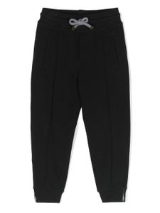 Brunello Cucinelli Kids pantalon de jogging en coton à lien de resserrage - Noir