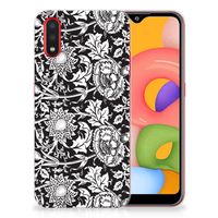 Samsung Galaxy A01 TPU Case Black Flowers