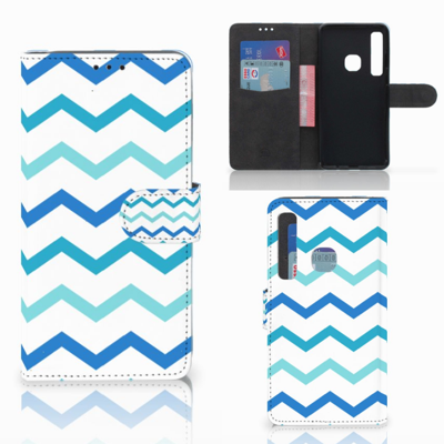 Samsung Galaxy A9 2018 Telefoon Hoesje Zigzag Blauw Samsung Galaxy A9 2018 Telefoon Hoesje Zigzag Blauw