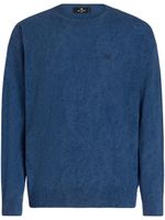 ETRO logo-embroidered wool jumper - Bleu