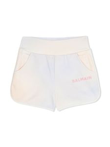 Balmain Kids short en coton à imprimé tie-dye - Bleu