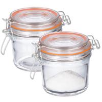 Weckpot/inmaakpot - 2x - 250 ml - glas - met beugelsluiting - luchtdicht