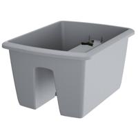 1x Kunststof balkon plantenpotten/bloempotten lichtgrijs 40 cm - Plantenpotten