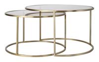 Light & Living Salontafel Duarte Set van 2 stuks - Goud/Lichtbruin - Rond