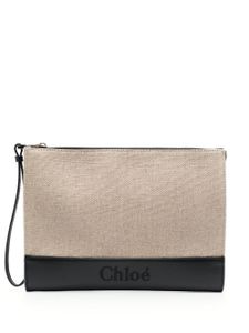 Chloé pochette à logo brodé - Noir