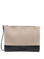 Chloé pochette à logo brodé - Noir - thumbnail