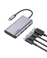 Belkin meerpoorts 4-in-1 USB-C-adapter (met een 4K HDMI-poort, USB-C 100 W PD passthrough-oplaadondersteuning, twee USB A-poorten voor MacBook Pro, MacBook Air, iPad Pro, XPS en meer)