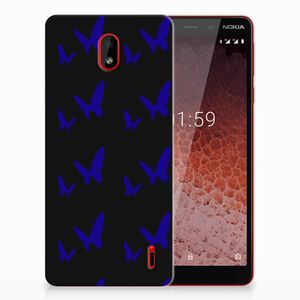 Nokia 1 Plus TPU bumper Vlinder Patroon