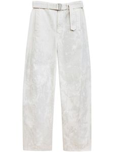 LEMAIRE pantalon en coton à taille ceinturée - Gris