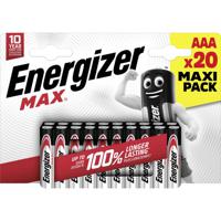 Energizer Max AAA batterij (potlood) Alkaline 1.5 V 20 stuk(s)