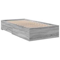 vidaXL Bedframe met lades bewerkt hout grijs sonoma eiken 100x200 cm, bed, bed met opbergruimte, 1-persoons bedframe, 1-persoonsbed
