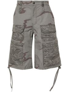 Marine Serre short Regenerated à motif camouflage - Gris