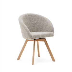 Kave Home Marvin eetkamerstoel bouclé grey