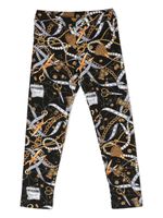 Moschino Kids legging à imprimé graphique - Noir - thumbnail