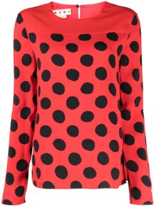 Marni blouse à pois - Rouge