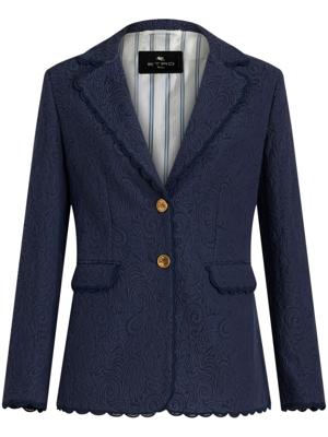 ETRO Blazer met enkele rij knopen en jacquard - Blauw ETRO Blazer met enkele rij knopen en jacquard - Blauw