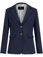 ETRO Blazer met enkele rij knopen en jacquard - Blauw