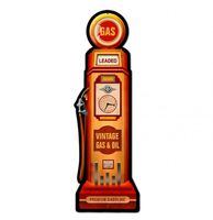 Vintage Gas & Oil Gas Pump Zwaar Metalen Bord 66 x 18 cm - thumbnail