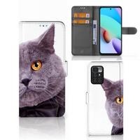 Xiaomi Redmi 10 Telefoonhoesje met Pasjes Kat