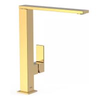 Wastafelkraan Tres Cuadro | Opbouw | Mengkraan | Hoog model | 1-hendel | Vierkant | 24k Goud glans