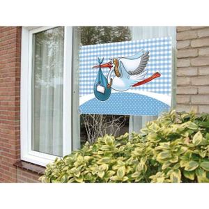 Geboorte Jongen Raamvlag Ooievaar 60x90cm