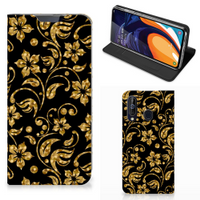 Samsung Galaxy A60 Smart Cover Gouden Bloemen