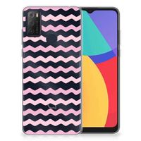 Alcatel 1S (2021) TPU bumper Waves Roze