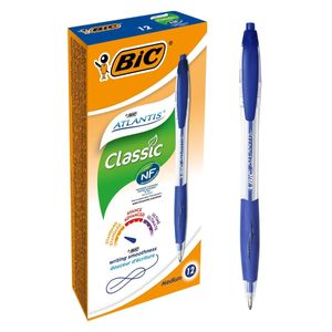 BIC Atlantis Classic Blauw Draai-intrekbare balpen Medium 12 stuk(s)