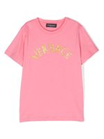 Versace Kids t-shirt en coton à logo imprimé - Rose