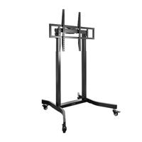 TOOQ FSM02-B LUX vloerstatief met wielen met elektrische hoogteverstelling voor schermen van 55-100 inch, zwart