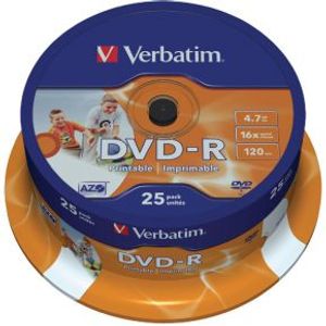 Verbatim DVD-R 16X 25st. Spindle Printable