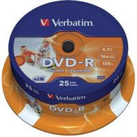 Verbatim DVD-R 16X 25st. Spindle Printable - thumbnail