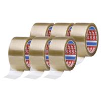 tesa PP 4195 Pakketband in verpakking van 6 stuks - geruisloze pakketband voor het verpakken van pakketten en dozen - transparant - 6 rollen á 66 m x 50 mm
