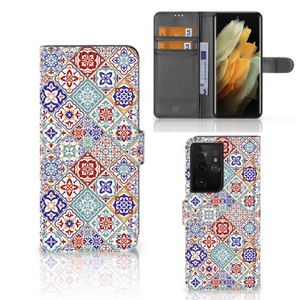 Samsung Galaxy S21 Ultra Bookcase Tiles Color