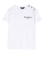 Balmain Kids t-shirt à logo imprimé - Blanc