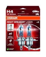 OSRAM NIGHT BREAKER LASER H4, +150% meer helderheid, halogeen koplamplamp, 64193NL-2HB, 12V, Hangende vouwdoos (2 lampen)