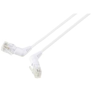 Renkforce RF-6071562 RJ45 Netwerkkabel, patchkabel CAT 6 U/UTP 2.00 m Wit Connectoren 360° draaibaar, Haakse kabeluitgang 1 stuk(s)