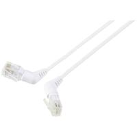 Renkforce RF-6071562 RJ45 Netwerkkabel, patchkabel CAT 6 U/UTP 2.00 m Wit Connectoren 360° draaibaar, Haakse kabeluitgang 1 stuk(s)