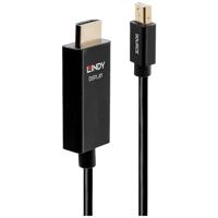 LINDY 40923 DisplayPort-kabel Aansluitkabel Mini DisplayPort-stekker, HDMI-A-stekker 3.00 m Zwart - thumbnail