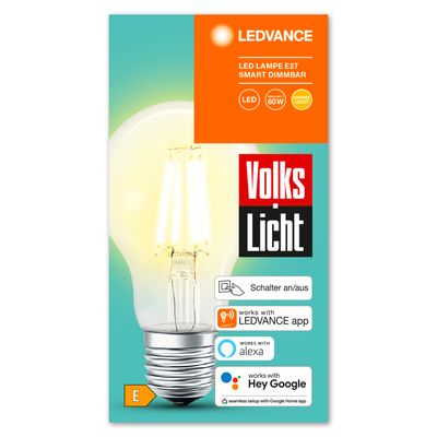 LEDVANCE AC32941 - SMART+ BT FILAMENT CLASSIC DIMMABLE CLA60 SMART+ Energielabel: E (A - G) E27 6 W Warmwit
