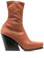 Stella McCartney bottines Cowboy à coupe stretch - Marron