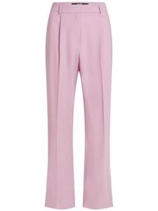 Karl Lagerfeld pantalon en laine mélangée à coupe droite - Rose