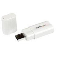 StarTech.com USB audio-adapter - USB naar geluidskaart in wit - soundcard met USB (stekker) en 2x 3,5 mm jack extern