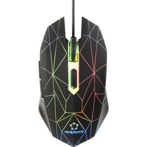 Renkforce RF-GM-120 Gaming-muis USB Optisch Zwart 6 Toetsen 3600 dpi Verlicht