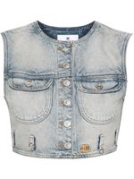 Courrèges gilet crop Multiflex en jean - Bleu - thumbnail