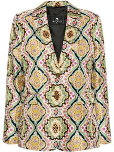 ETRO blazer en soie à fleurs - Vert