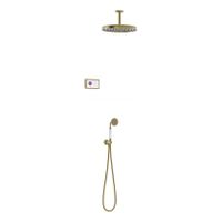 Regendouche set electronisch Tres Shower Technology Classic | Inbouw | Thermostaatkraan | 2-weg | Vintage | Messing mat - thumbnail