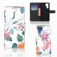 Huawei P30 Pro Telefoonhoesje met Pasjes Bird Flowers