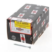 Kelfort Spaanplaatschroef platverzonken kop verzinkt pozidriv deeldraad 5.0 x 60mm